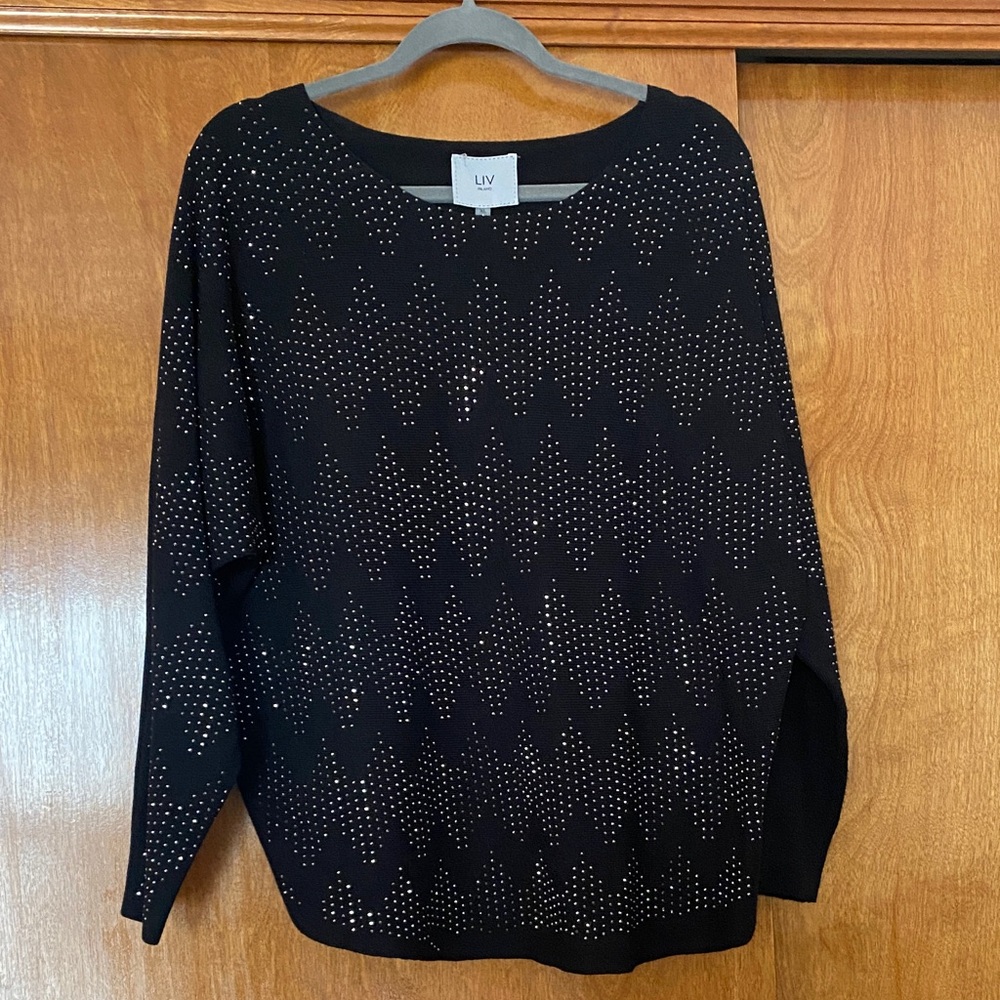 LIV Black Crew Neck Sweater